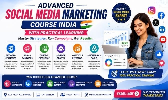 Advanced Social Media Marketing Course India with Practical Learning