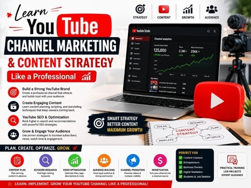 Learn YouTube Channel Marketing & Content Strategy Like a Professional