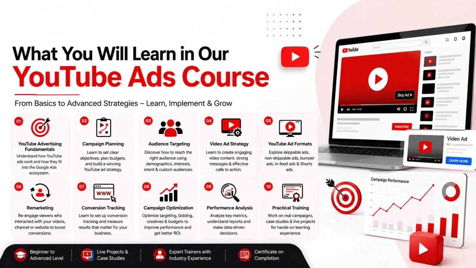 What You Will Learn in Our YouTube Ads Course